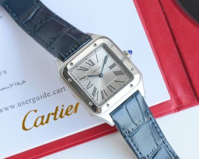 TW Factory Cartier Santos-Dumont 46.6*33.9mm Quartz Movement Blue Leather Strap Watch